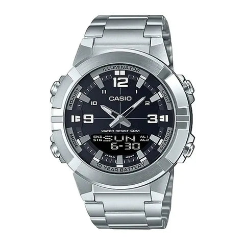 CASIO ANALOGUE DIGITAL MENS STAINLESS STEEL