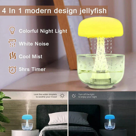 Jellyfish Raindrop Humidifier Ultrasonic Atomization Seven-color Ambience Light