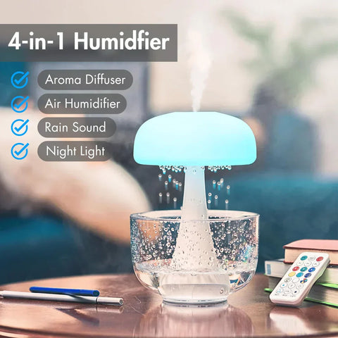 Jellyfish Raindrop Humidifier Ultrasonic Atomization Seven-color Ambience Light